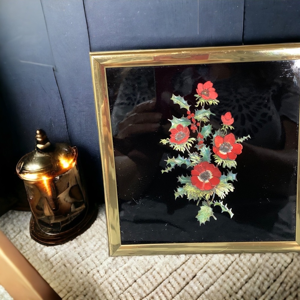 Vintage Kafka Kafka Wall Picture Foil Scherenschnitte Art Flowers 6in X 6in